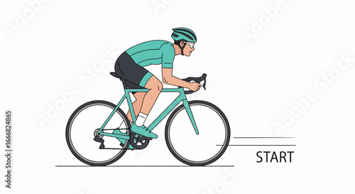 Cyclist in Action.