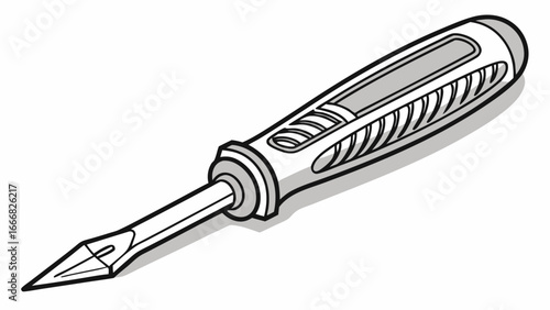 detailed drawing of surgical scalpel
