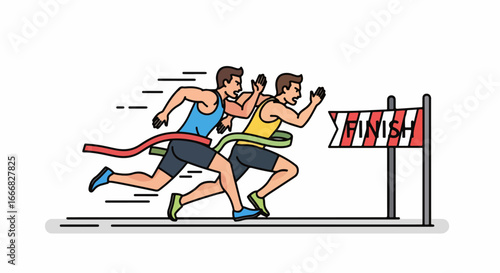 Two Runners at the Finish Line.