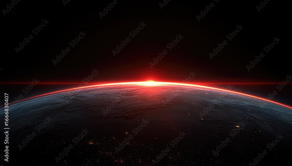 Fototapeta premium Sunrise over Earth from space