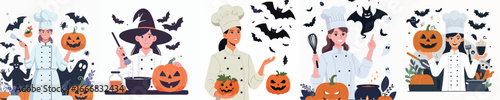 chef vector celebrating hellowen