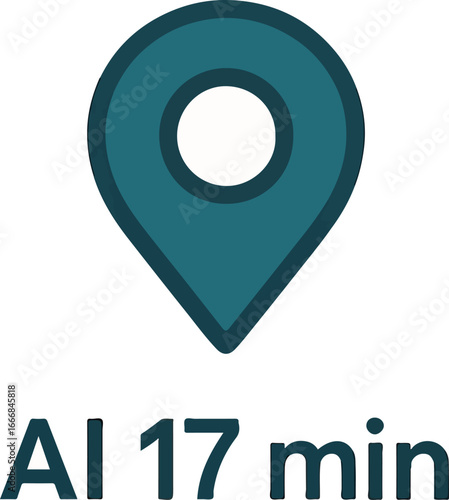 Click-n-collect ETA- pin + 'AI 17 min' Illustration