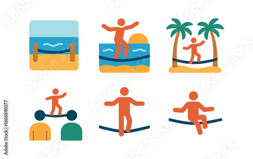 vector colorful filled icons end of career stage (community involvement): library meeting park clean up bulletin board smiling faces volunteer badge coffee table.