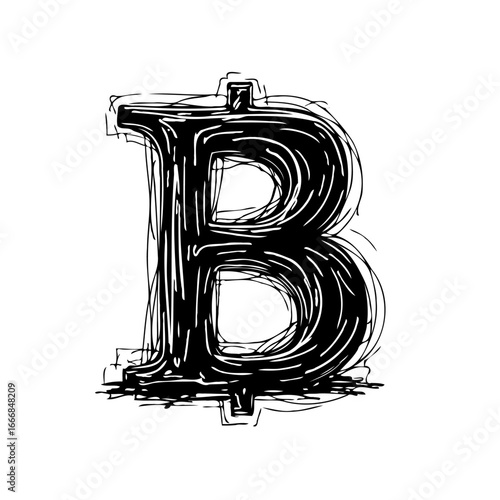 Digital era sketched bitcoin symbol illustration showcasing decentralized financial revolution and