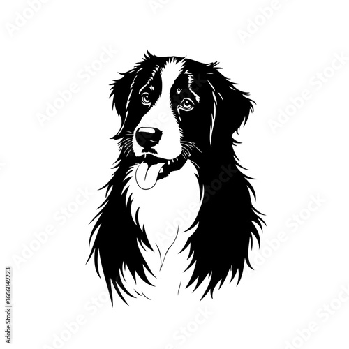 Elegant canine portrayal showcasing meticulous detail in silhouette against pristine backdrop