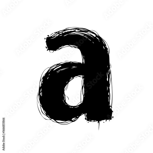 Expressive letter creation with bold black strokes showcases individuality and imperfect charm