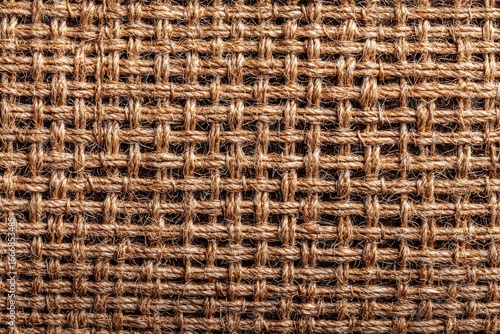 Close-up view of a woven burlap fabric