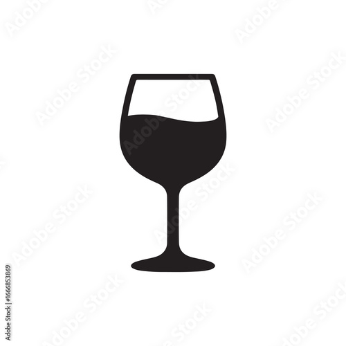 Glass of red wine in a wine glass isolated on white background