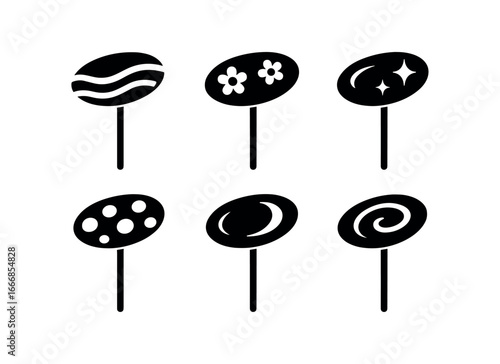 vector solid black filled icons plate spinning (festival): outdoor tent cheering crowd colorful plates music laughter sunny day.