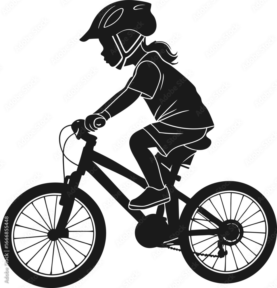Naklejka premium silhouette of a cyclist