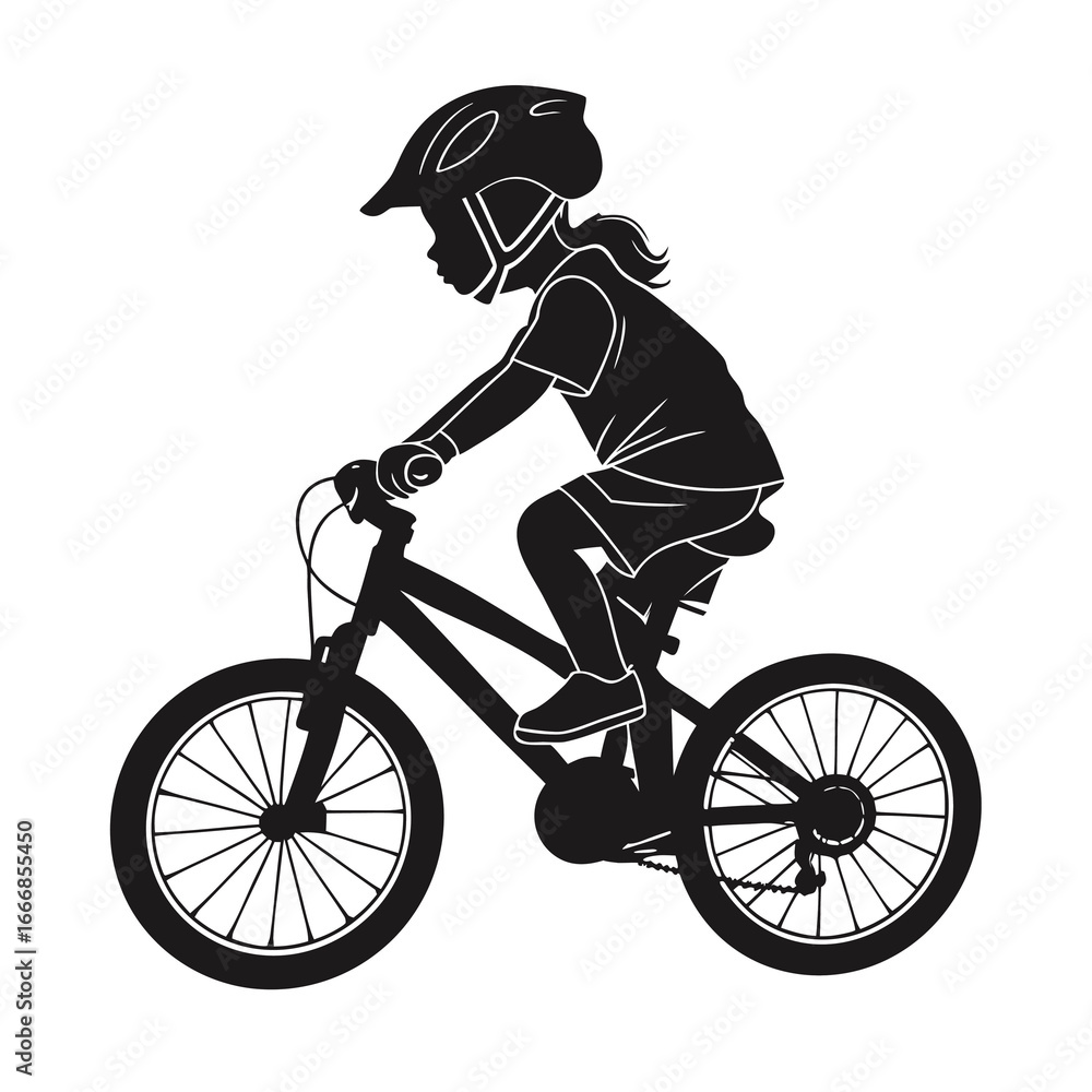 Naklejka premium silhouette of a cyclist