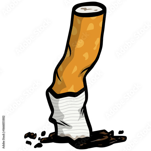 Bilde på lerret Cigarette Butt Illustration Drawing