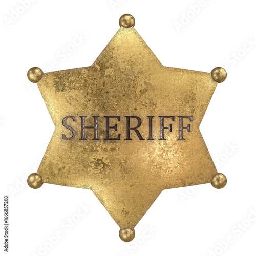 Photos Golden sheriff star 3d on transparent background