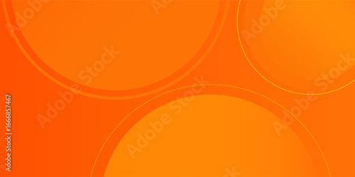 Abstract orange background with circles art simple futuristic modern