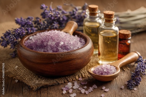 Lavender-infused bath salts and oils