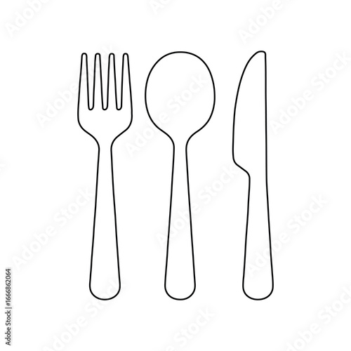 Fork spoon and knife cutlery set on white background vector illustration