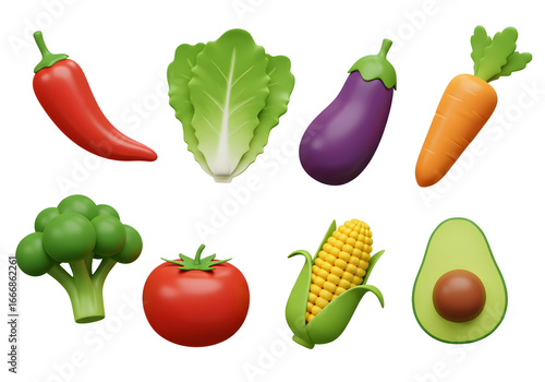 Wallpaper Mural Collection of 3D Vegetables: Healthy Food, Fresh Produce, and Raw Ingredients Torontodigital.ca