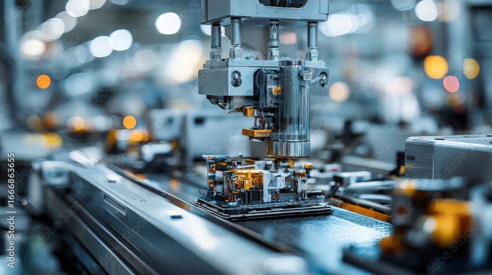 Fototapeta premium industrial IoT sensors on modern machinery