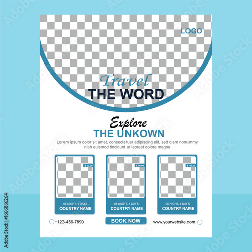 Travel sale flyer template design
