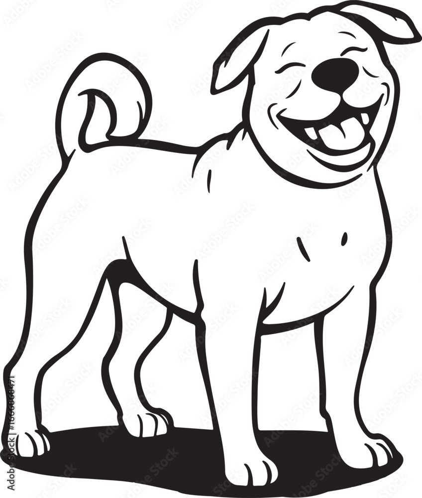 Fototapeta premium vector illustration of a black dog.