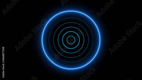 Neon light Plane radar, Ship radar icon concept background 4k illustration.