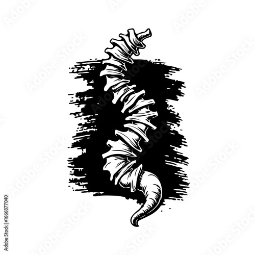 Monochrome swirling form against inky backdrop creates an image full of mystery and intrigue