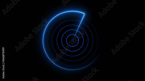 Technology Neon light Plane radar, Ship radar icon concept background illustration.	