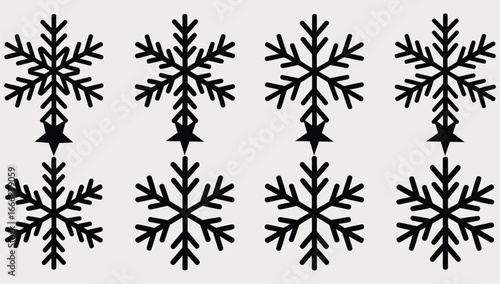 Wallpaper Mural Symmetrical winter snowflake and star pattern design, creating a festive and decorative graphic element suitable for holiday projects and seasonal themes Torontodigital.ca