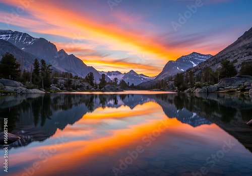 Serene mountain lake at sunrise (1)