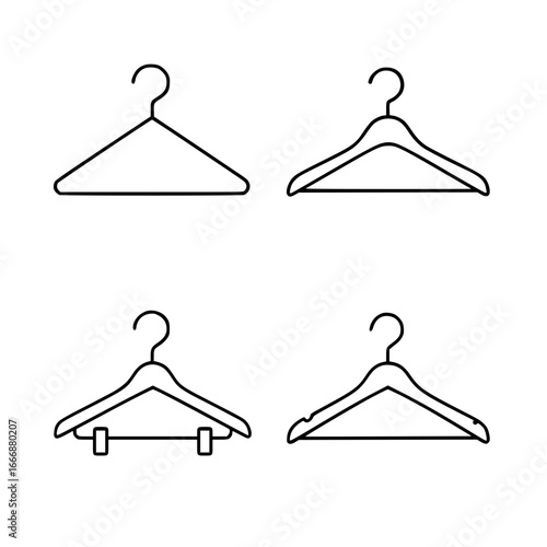 Four vectors of clothes hangers