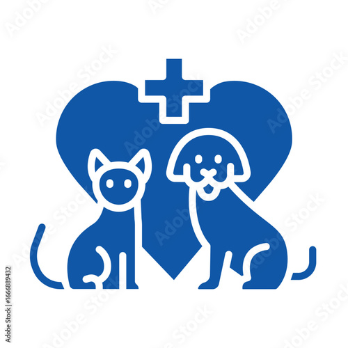 Veterinary Care color flat icon for digital and print projects.