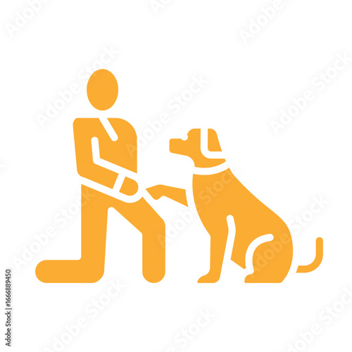 dog socialisation color flat icon for digital and print projects.