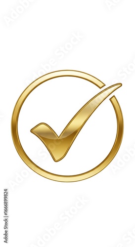 Golden check mark in circle