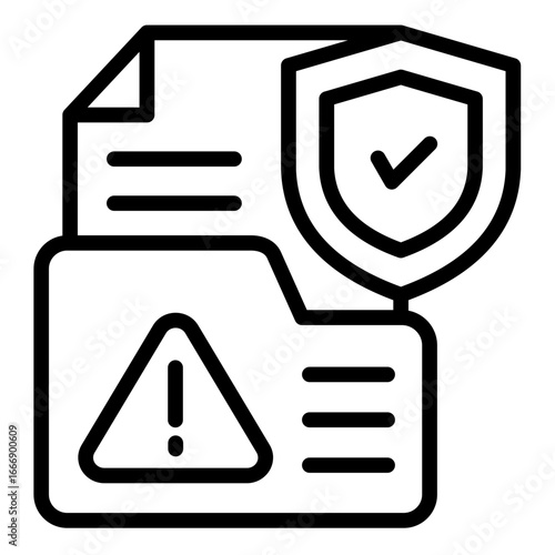 Document-Shield lineal Icon