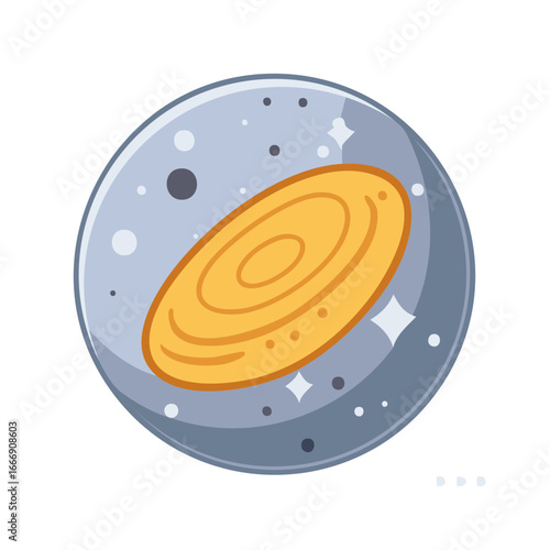 Galaxy illustration with stars cosmic celestial galaxy system astronomical cartoon style