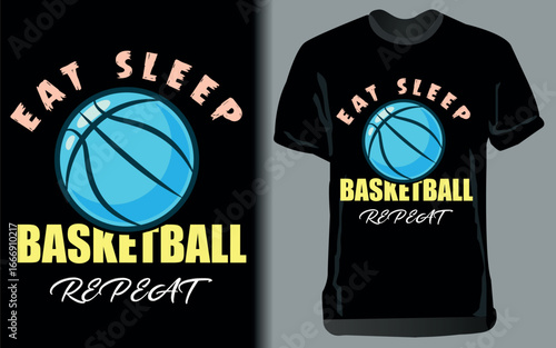 Eat Sleep Basketball Repeat T-Shirt – Funny Sports & Athlete Tee.