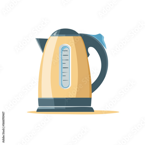 Vector Illustration of an Electric Kettle for boiling water, beverage preparation, kitchen utensil, domestic appliance