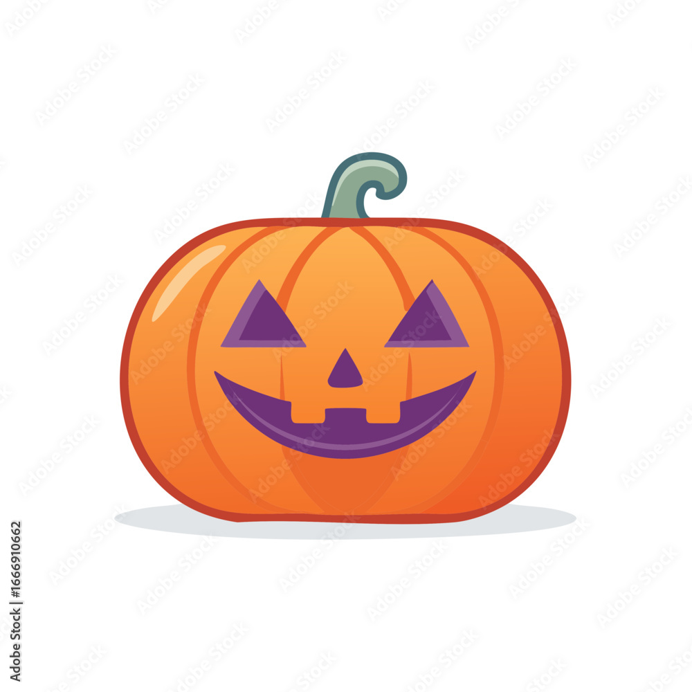 Obraz premium Festive Jack O Lantern with Purple Accents a Happy Halloween Pumpkin