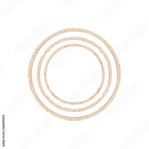 Triple Circle Rope Frame Circular Border Nautical Decor Ornamental Design
