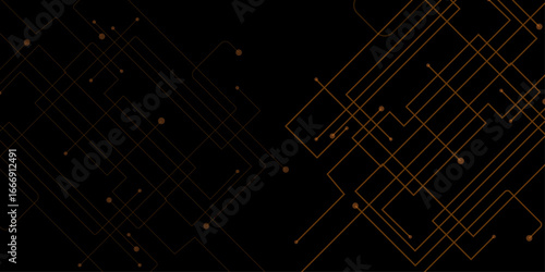 Abstract technologic seamless pattern. Futuristic background. Circuit board texture background, seamless pattern. White lines and dots on black background. Vector design. Constellations seamless