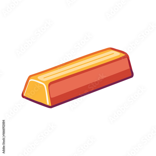 Abstract Gold Brick Illustration Shining with Smooth Edges Richness Vector Design Treasure