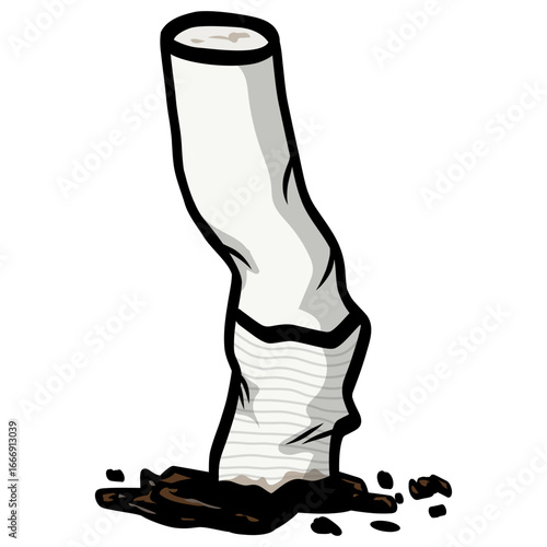 Cigarette Butt Filter Illustration Vector Drawing