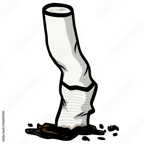 Cigarette Butt Filter Illustration Vector Drawing