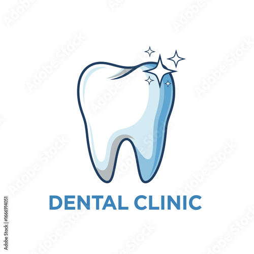 Tooth Clean Modern Logo for Dental Clinic Shiny Icon Illustration