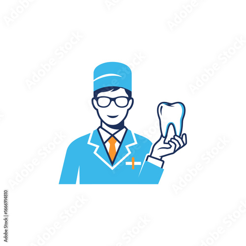 Clean Dentist Tooth Care Health Logo Design Icon Symbol Vector Illustration Element