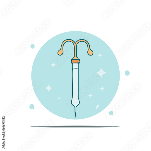 Intrauterine Device Medical Illustration for Birth Control and Reproductive Health