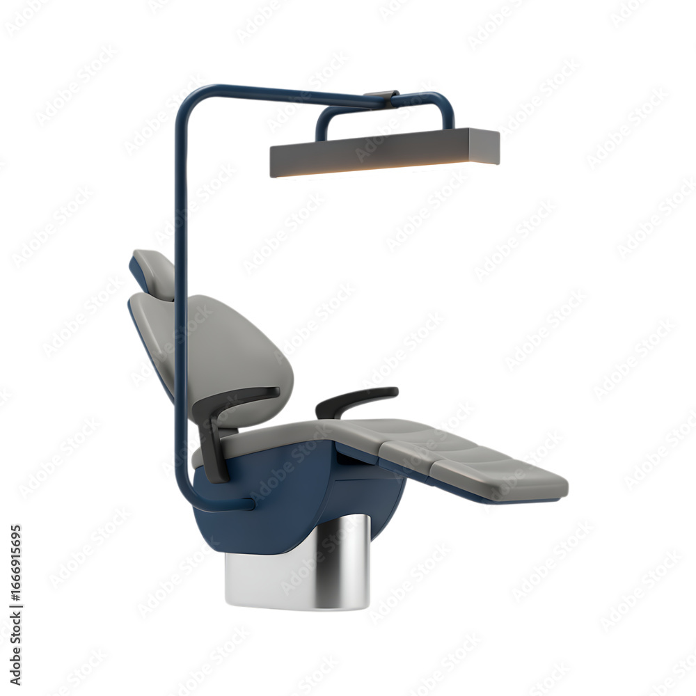 Modern dental chair with integrated lighting. Comfortable and ergonomic design. Modern dental chair with integrated lighting. Comfortable and ergonomic design.