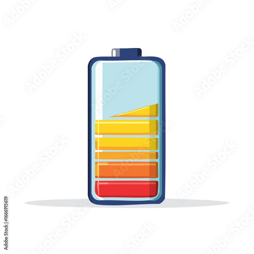 Vector Battery Showing Partial Charge Indicator Energy Level