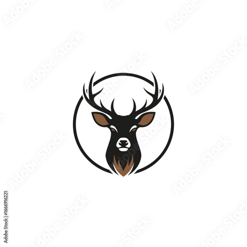 Elegant deer head logo design.  Perfect for branding.