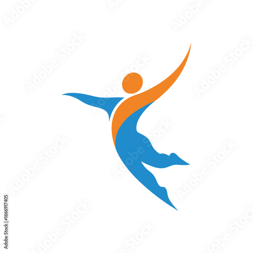 Health human jump basket vector logo element humanity